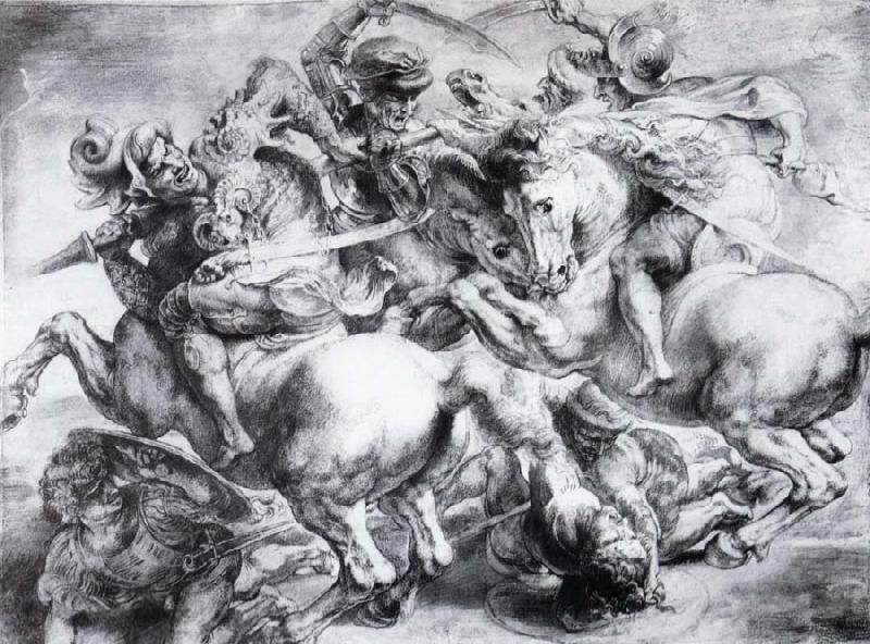 Leonardo  Da Vinci The Battle of Anghiari oil painting picture